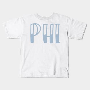 Light Blue Phi Letter Kids T-Shirt